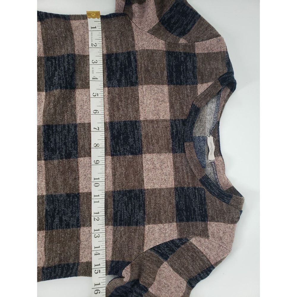 12PM by Mon Ami Size Small Check Pattern Rayon Cardigan Elbow Patch - Picture 4 of 7